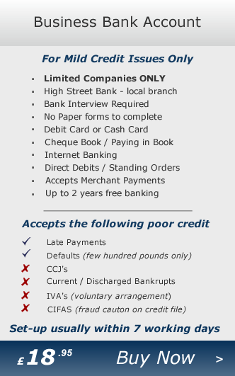 Business Bank Account - Business Bank Account for mild poor credit